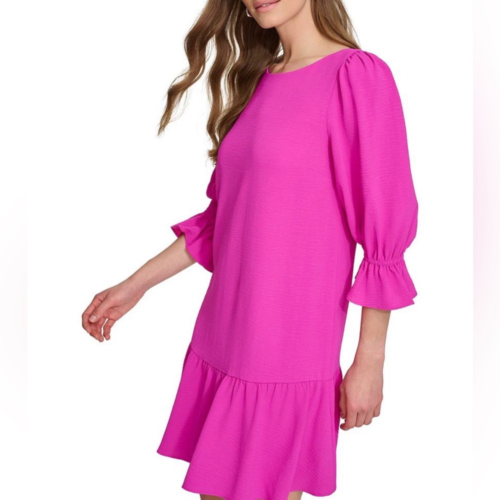 DKNY NEW Pink Ruffle Dress size 12
